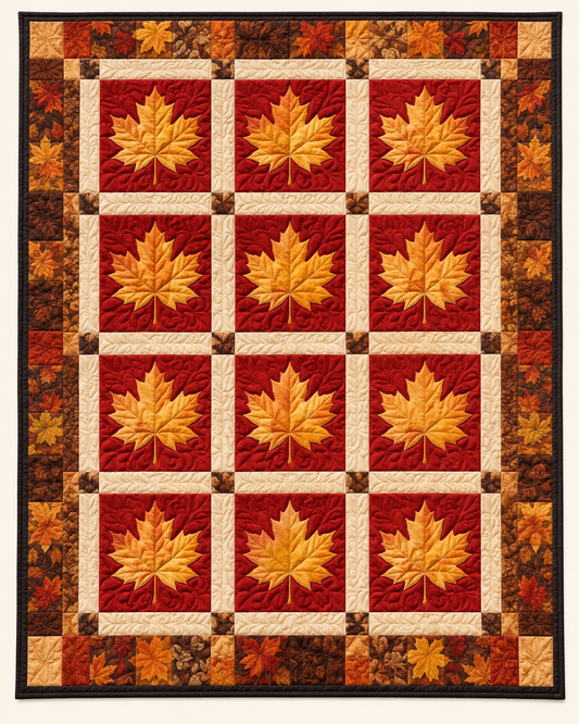 Golden Maple Blocks TD101026266 Quilt Blanket