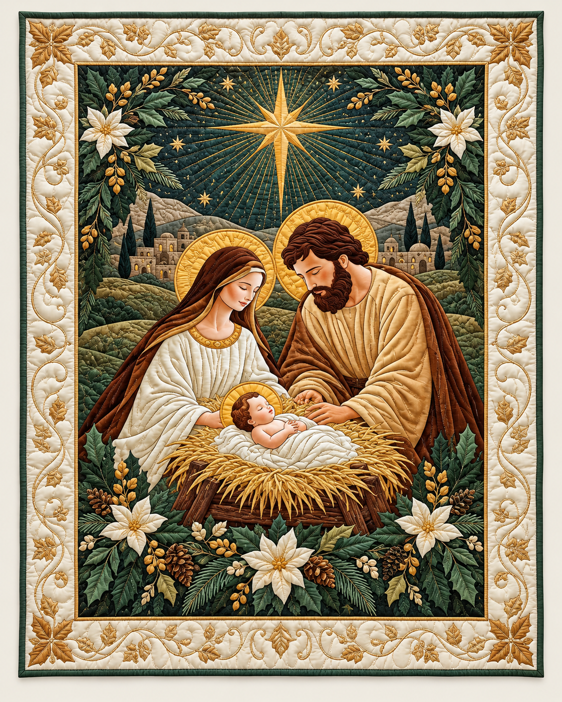 Golden Nativity TD101026267 Quilt Blanket
