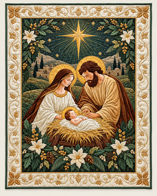 Golden Nativity TD101026267 Quilt Blanket