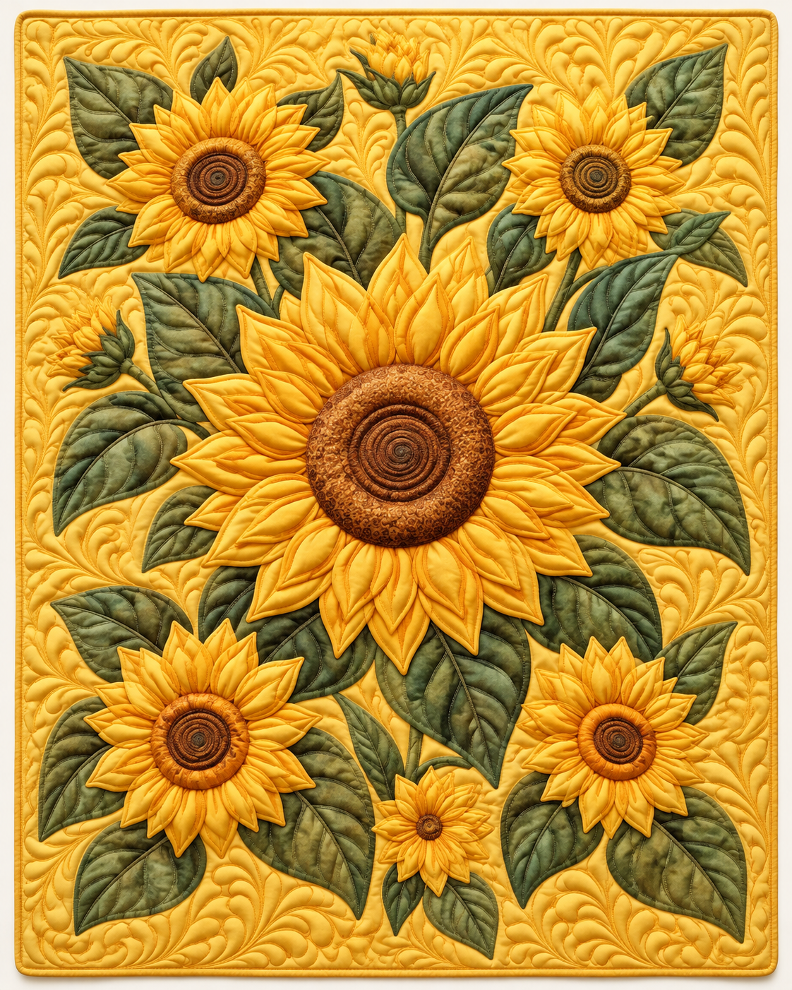 Golden Sunflower Bouquet TD101026271 Quilt Blanket