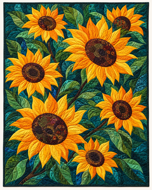 Golden Sunflower Field TD101026272 Quilt Blanket