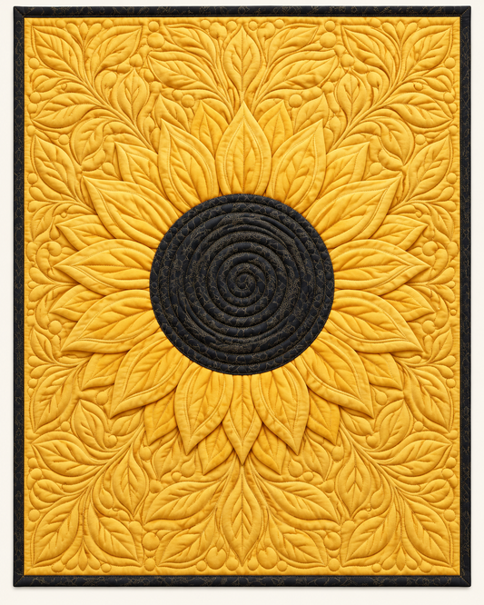 Golden Sunflower Wholecloth TD101026277 Quilt Blanket