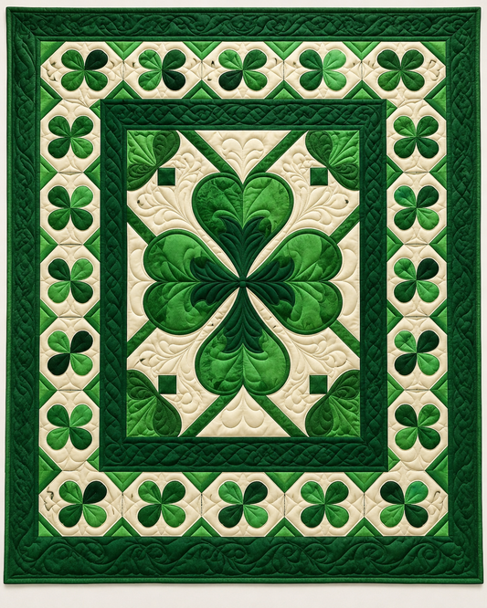 Green Clover Medallion TD101026281 Quilt Blanket