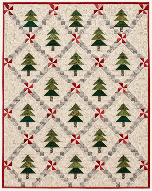 Green Trees And Red Pinwheels TD101026283 Quilt Blanket