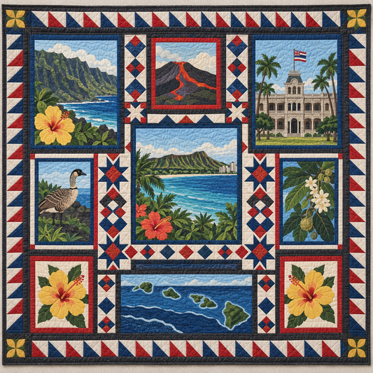 Hawaii Landmark Windows TD181026503 Quilt Blanket