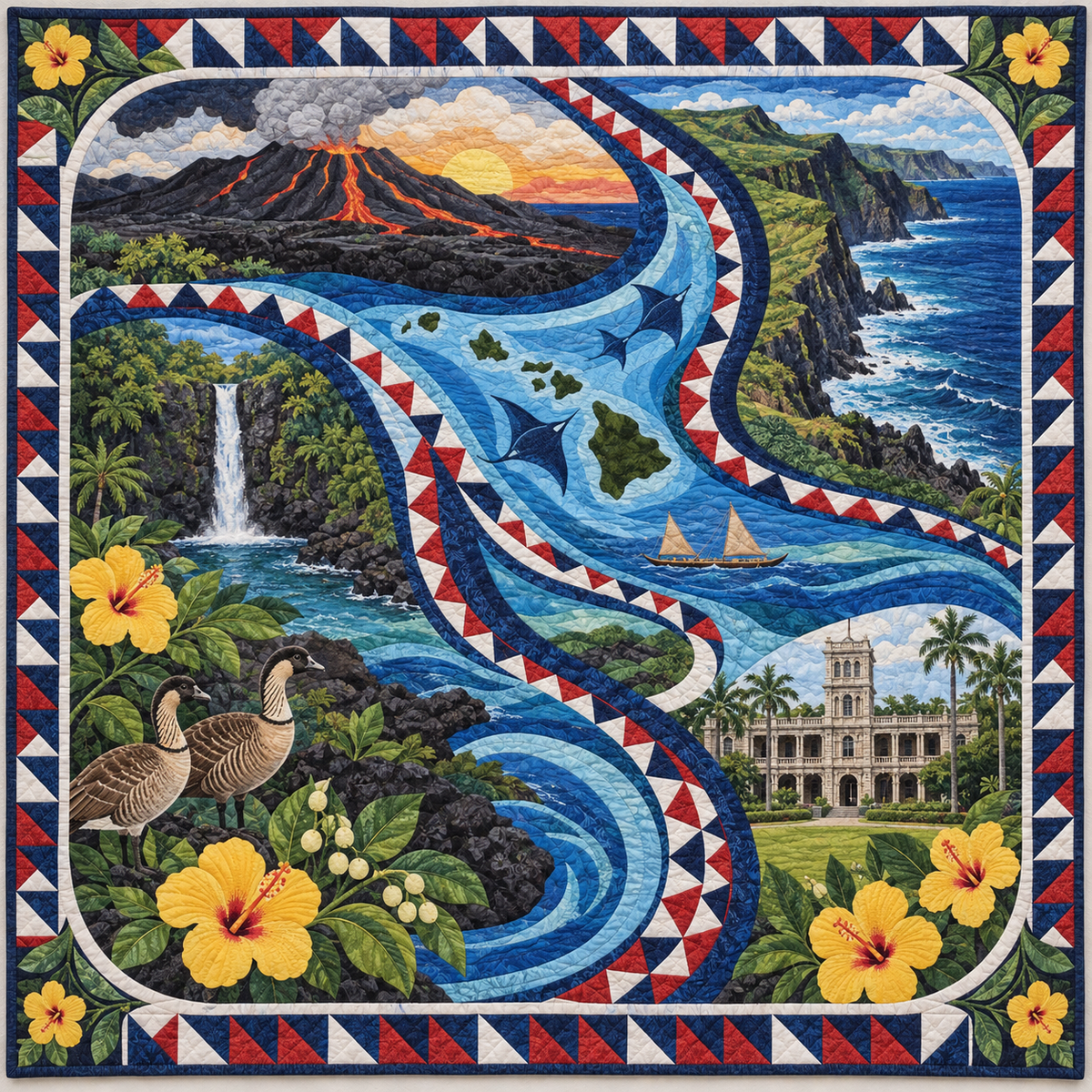 Hawaii River Of Stories TD181026504 Quilt Blanket