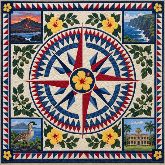 Hawaii Radiant Compass TD181026507 Quilt Blanket