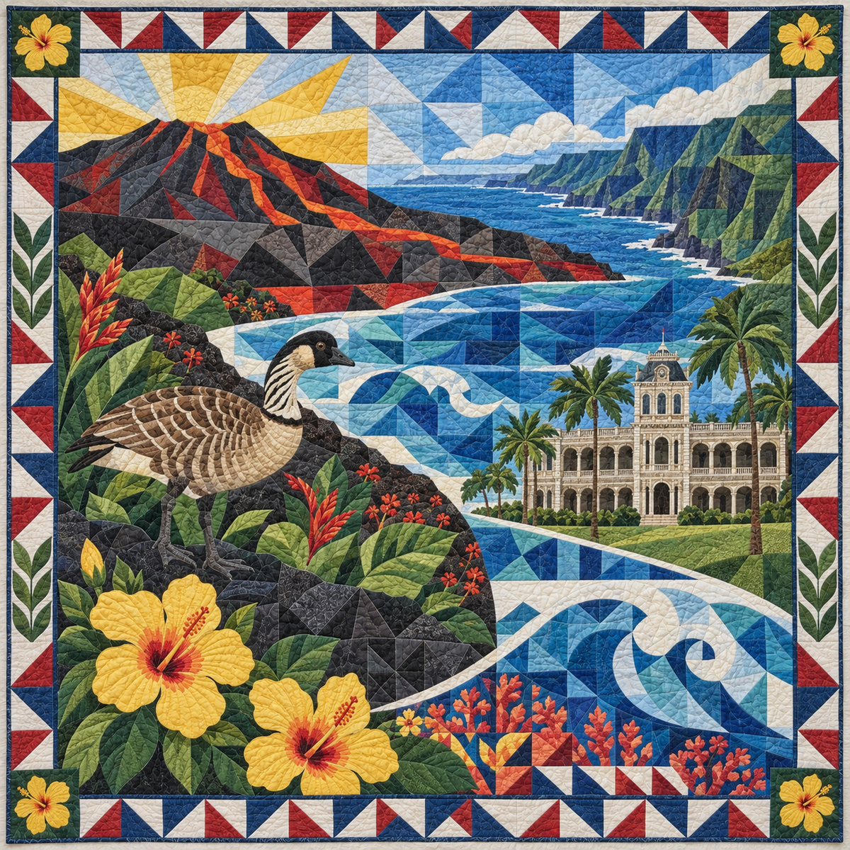 Hawaii Mosaic Horizons TD181026509 Quilt Blanket