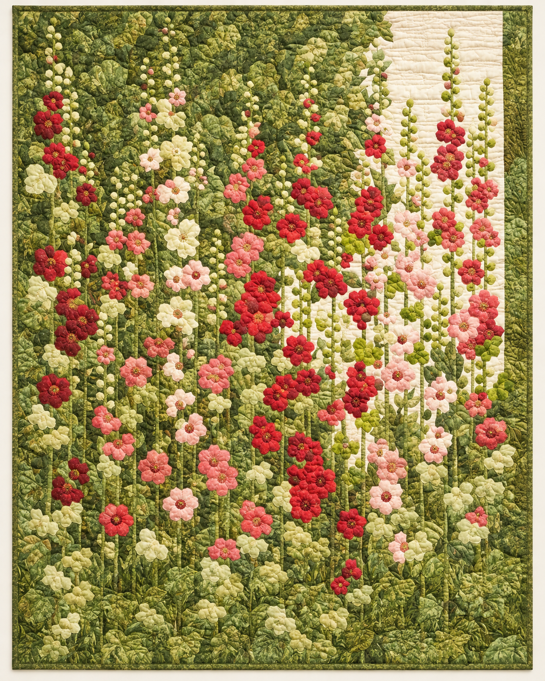 Hollyhock Garden Wall TD101026291 Quilt Blanket