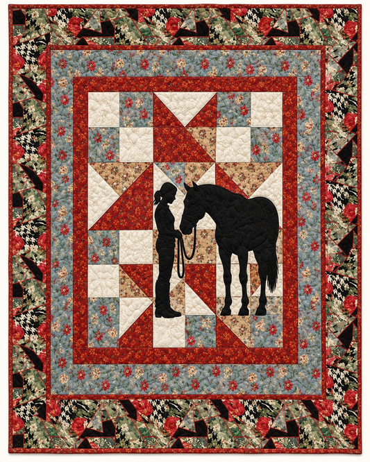 Horse And Companion Silhouette TD101026295 Quilt Blanket