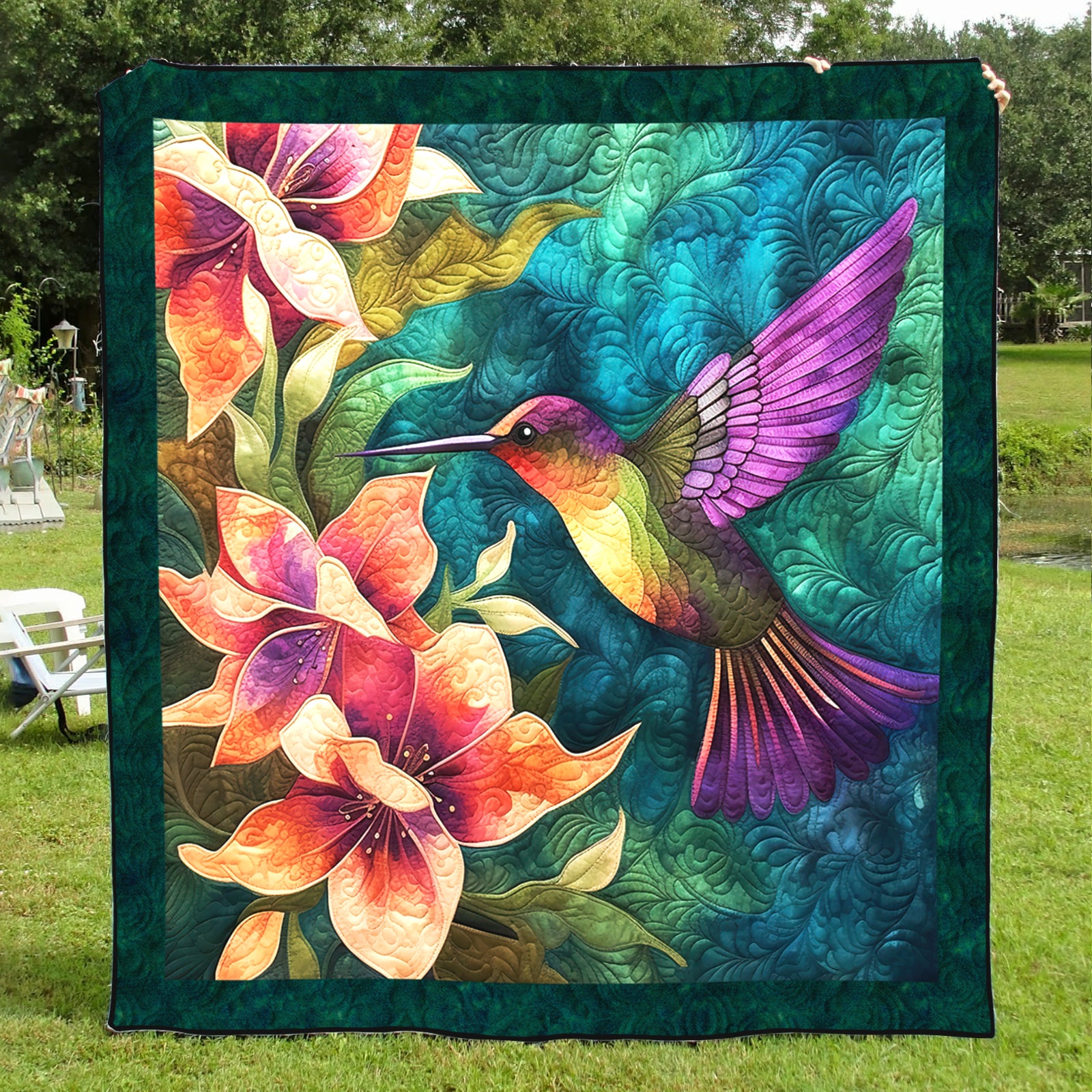 Native Hummingbird Quilted Blanket NCU0PT243 main image 1