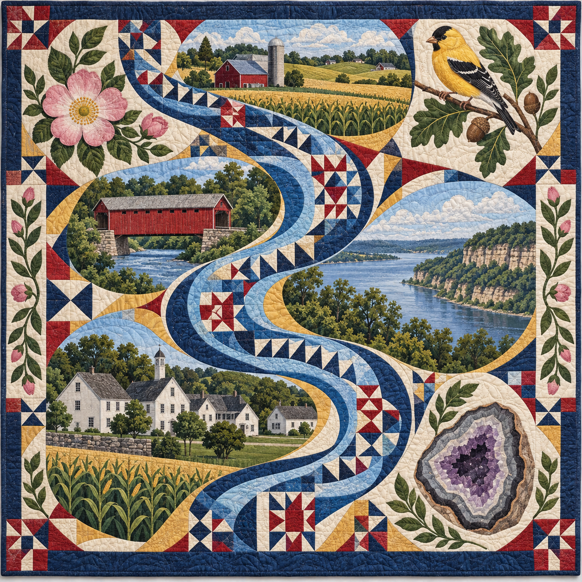 Iowa River Of Stories TD181026514 Quilt Blanket