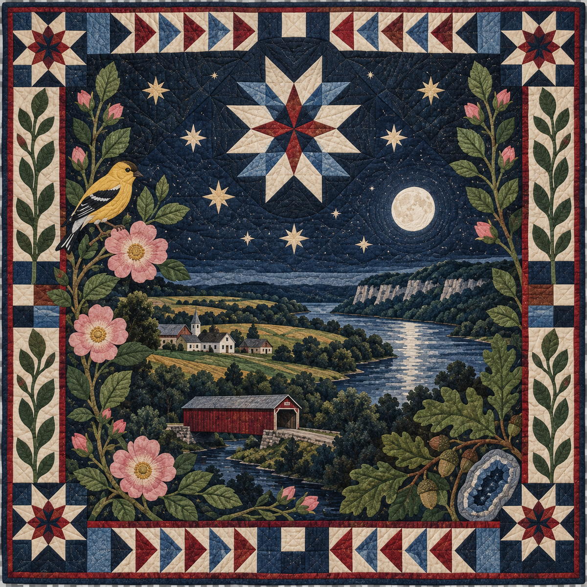Iowa Night Garden TD181026515 Quilt Blanket