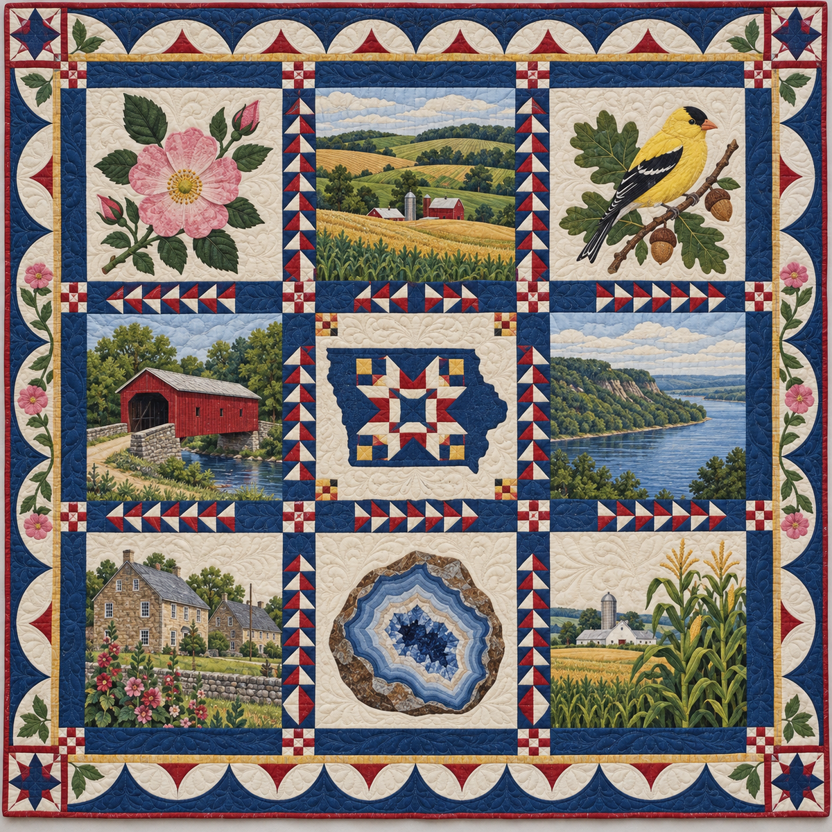 Iowa Heritage Album TD181026516 Quilt Blanket