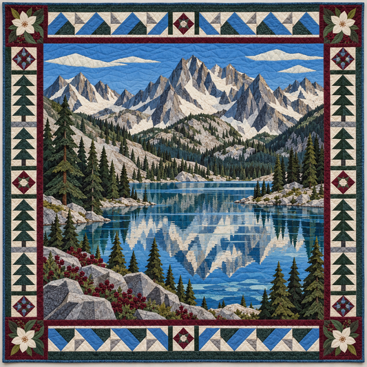 Idaho Sawtooth Lake Mosaic TD1410261037 Quilt Blanket