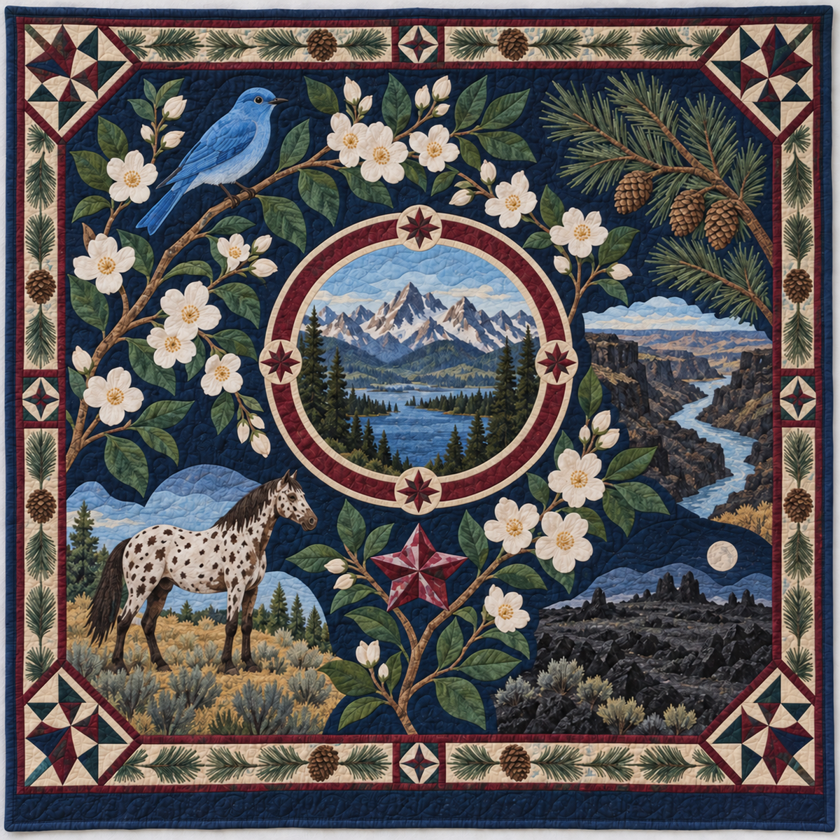 Idaho Botanical Heritage TD181026522 Quilt Blanket