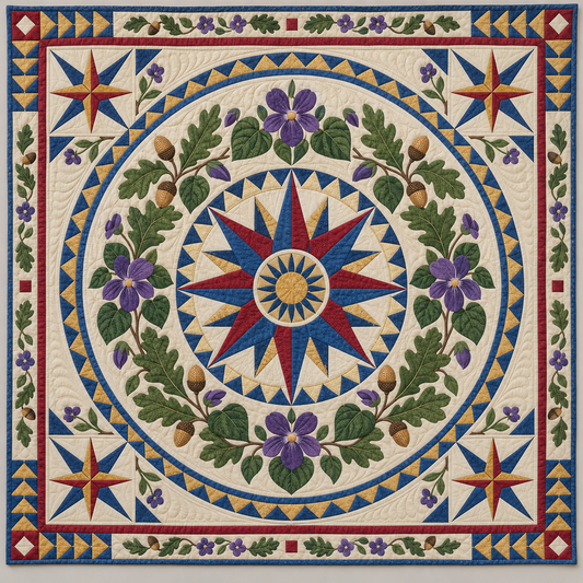 Illinois Violet And White Oak TD1410261041 Quilt Blanket
