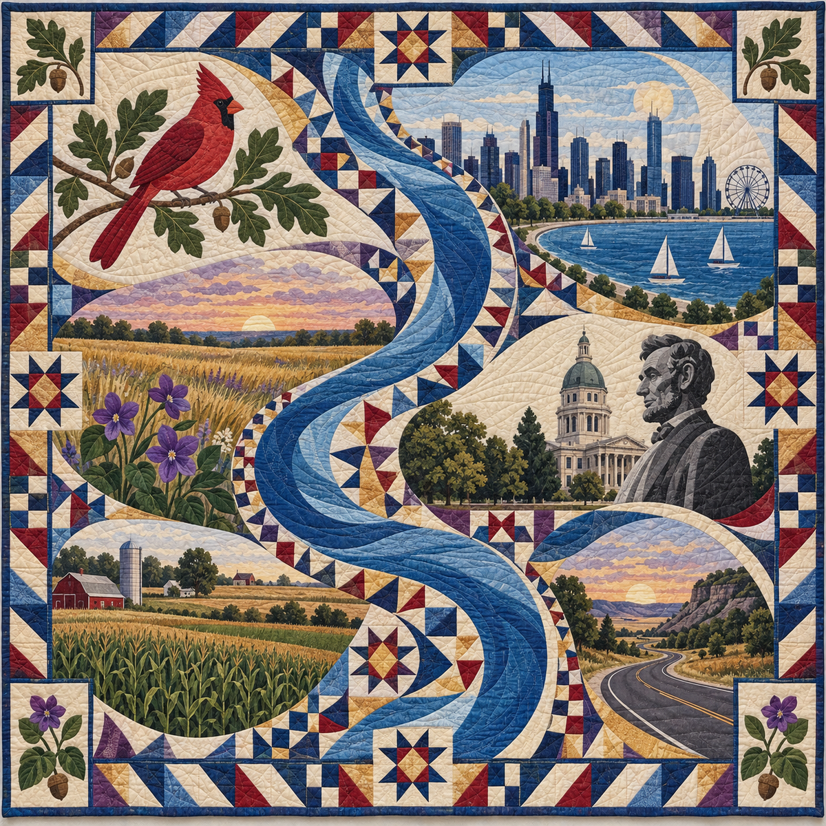 Illinois River Of Stories TD181026534 Quilt Blanket
