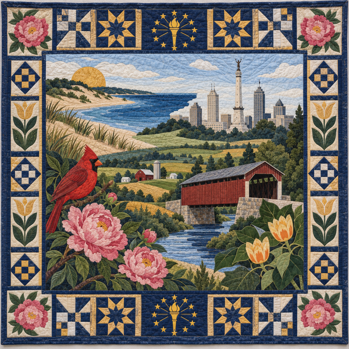 Indiana Landscape Tapestry TD181026541 Quilt Blanket