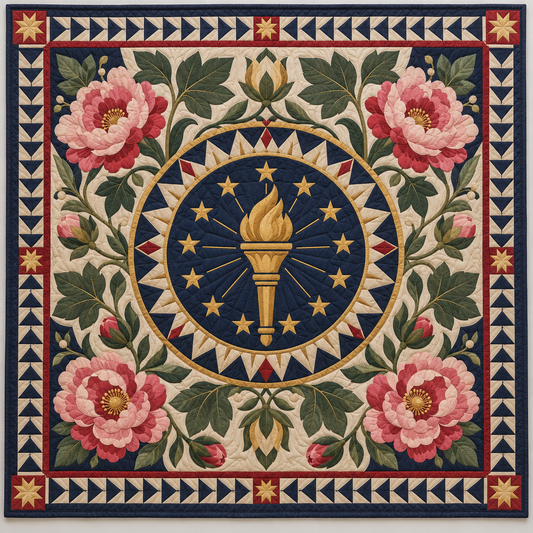 Indiana Torchlight Peonies TD1410261044 Quilt Blanket