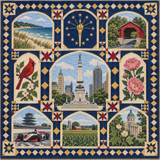 Indiana Landmark Windows TD181026543 Quilt Blanket