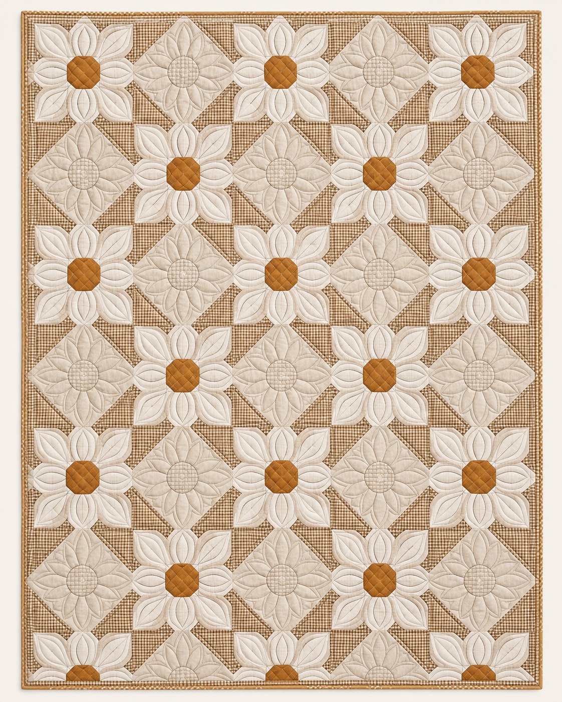 Ivory Daisy Lattice TD101026303 Quilt Blanket
