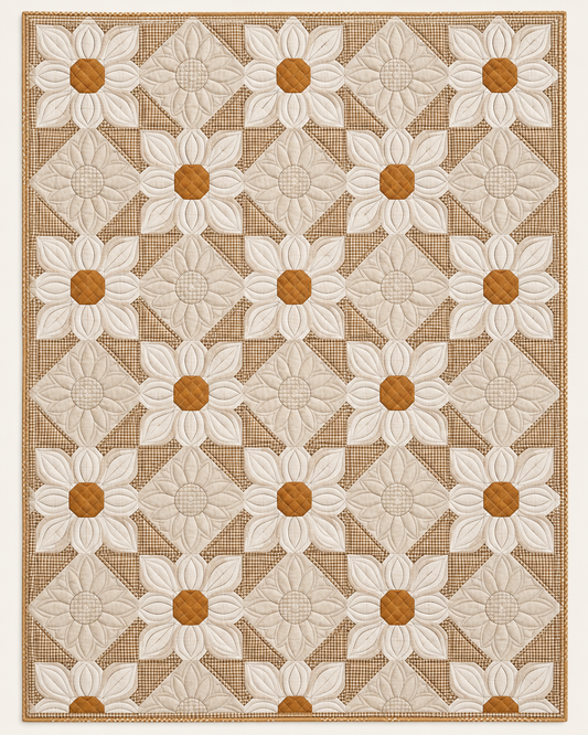 Ivory Daisy Lattice TD101026303 Quilt Blanket