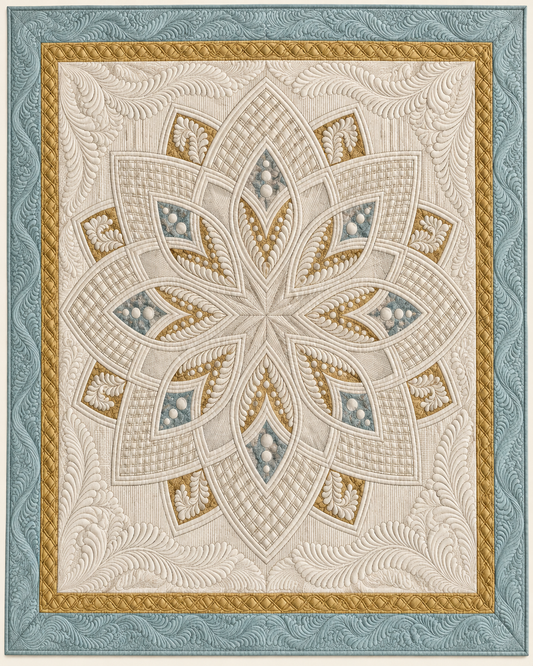 Ivory Relief Flower TD101026306 Quilt Blanket