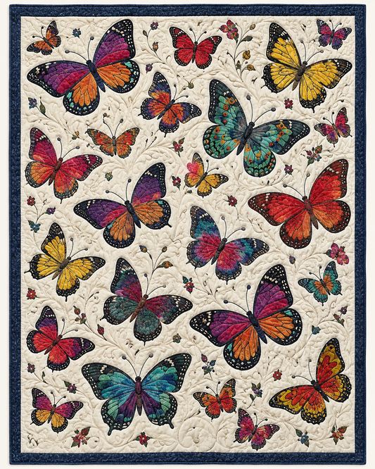 Jewel Butterfly Flight TD101026309 Quilt Blanket