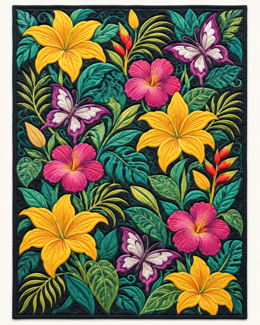 Jewel Garden On Midnight TD101026310 Quilt Blanket