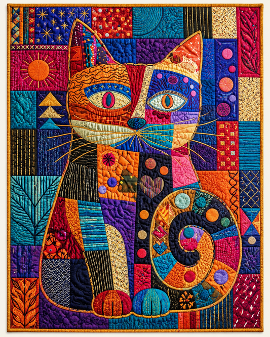 Jewel Patchwork Cat TD101026315 Quilt Blanket