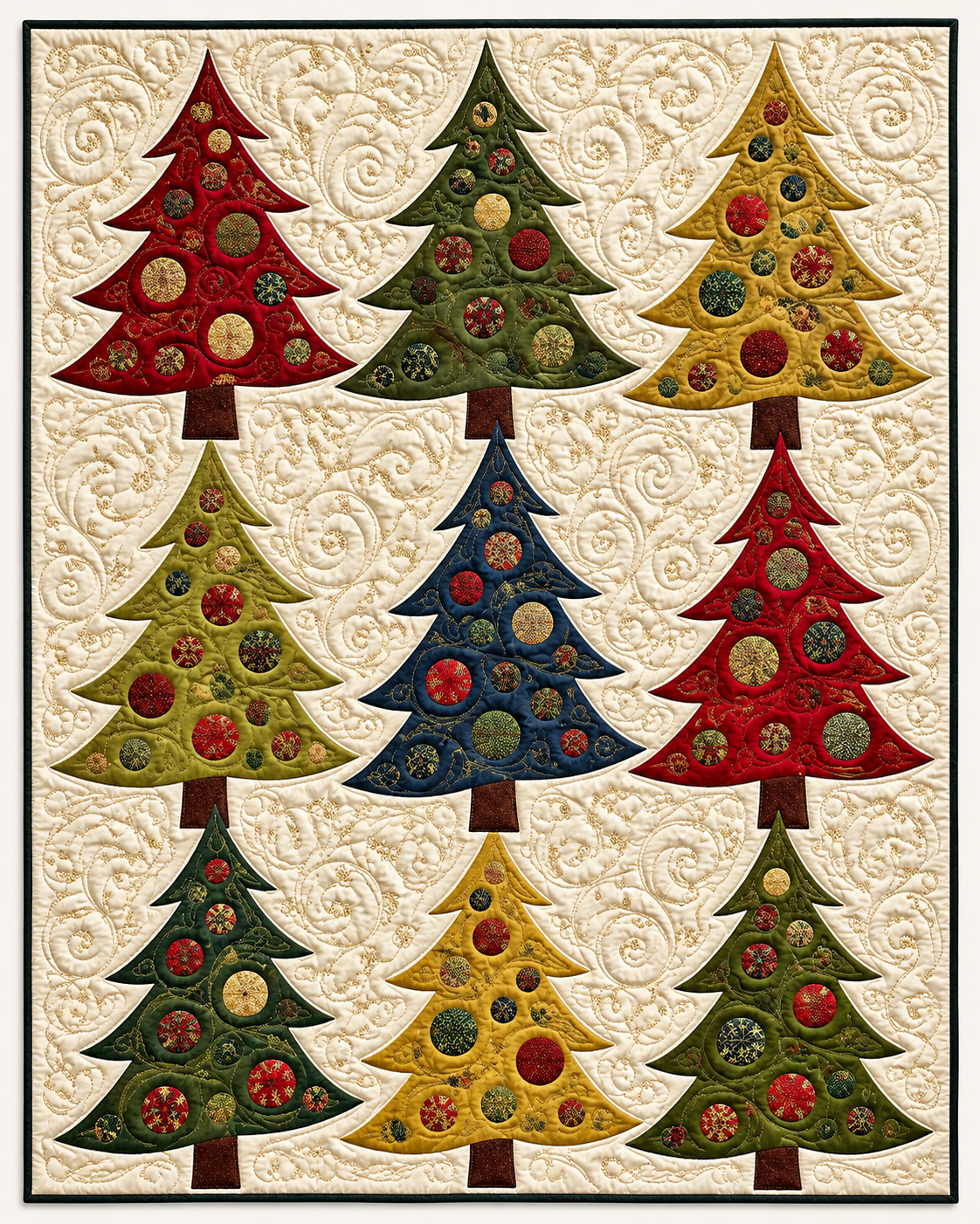 Jeweled Christmas Trees TD101026319 Quilt Blanket