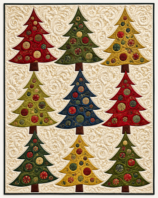 Jeweled Christmas Trees TD101026319 Quilt Blanket