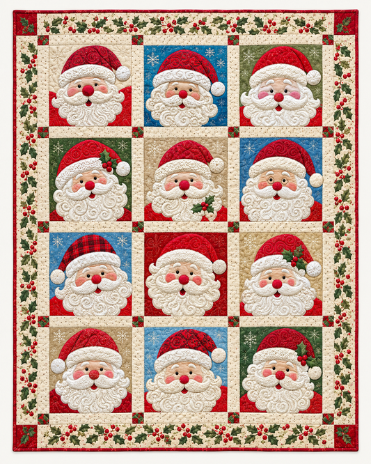 Jolly Santa Portraits TD101026321 Quilt Blanket