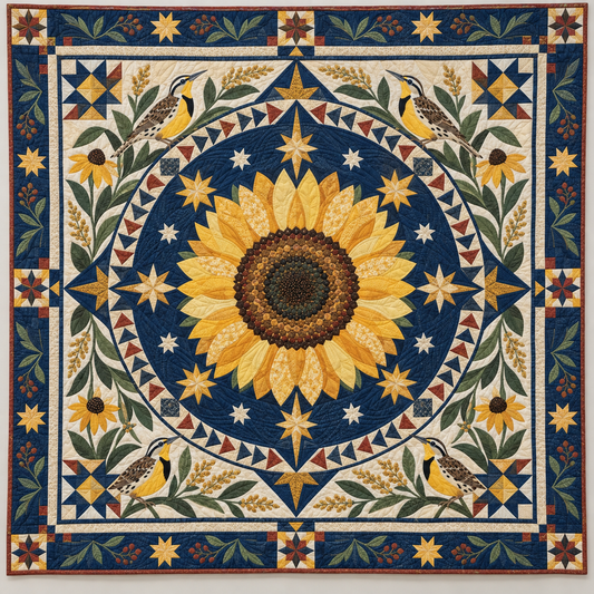 Kansas Ad Astra Sunflower TD1410261047 Quilt Blanket