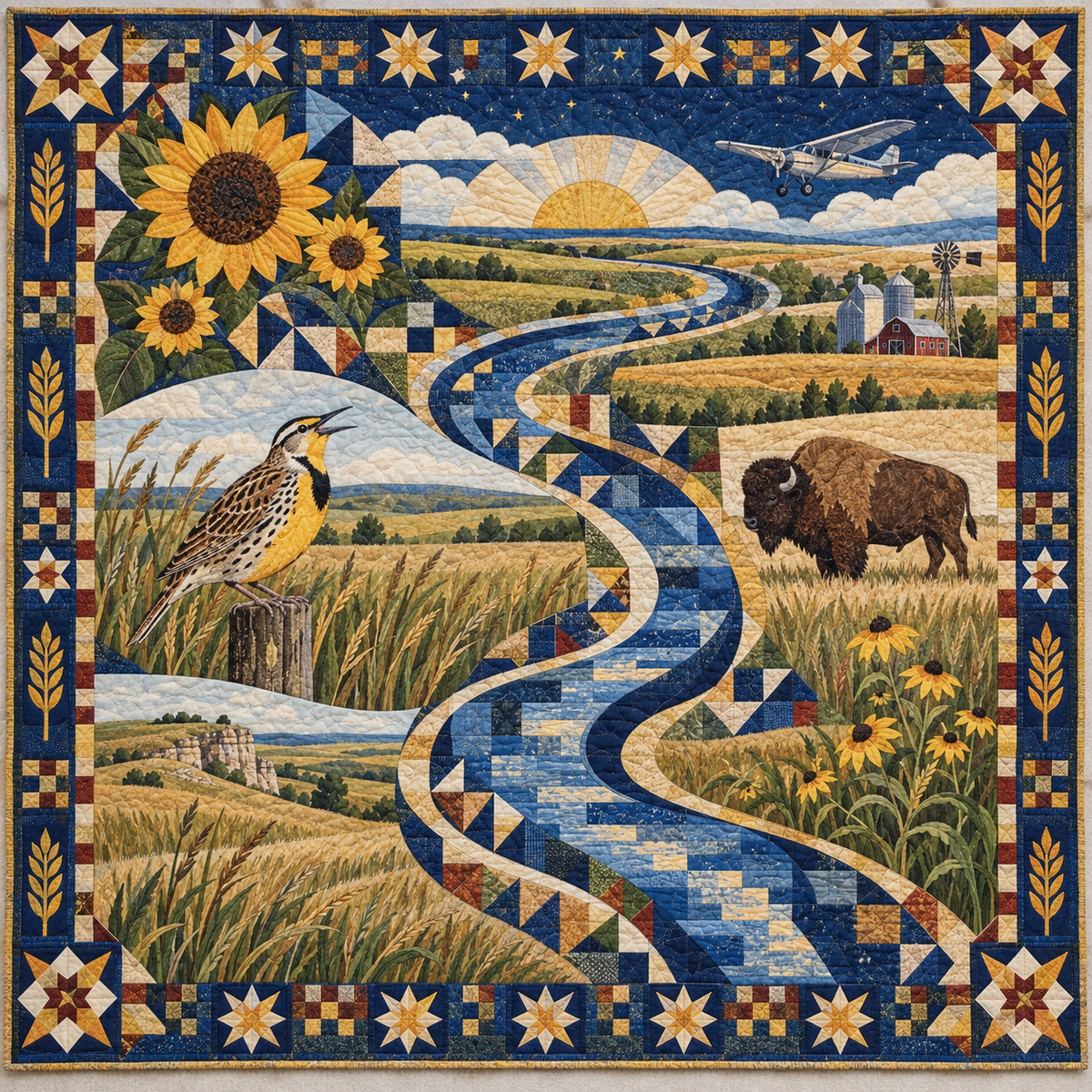 Kansas River Of Stories TD181026554 Quilt Blanket