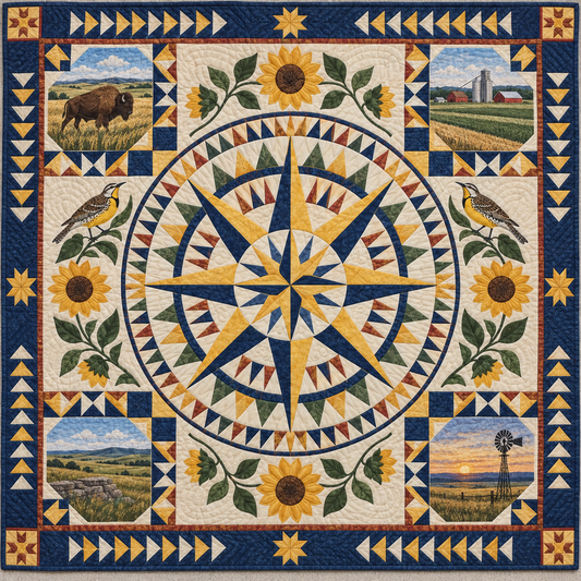 Kansas Radiant Compass TD181026557 Quilt Blanket