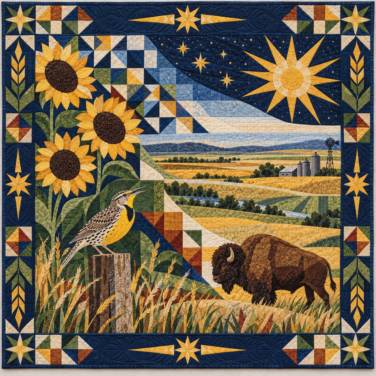 Kansas Mosaic Horizons TD181026559 Quilt Blanket