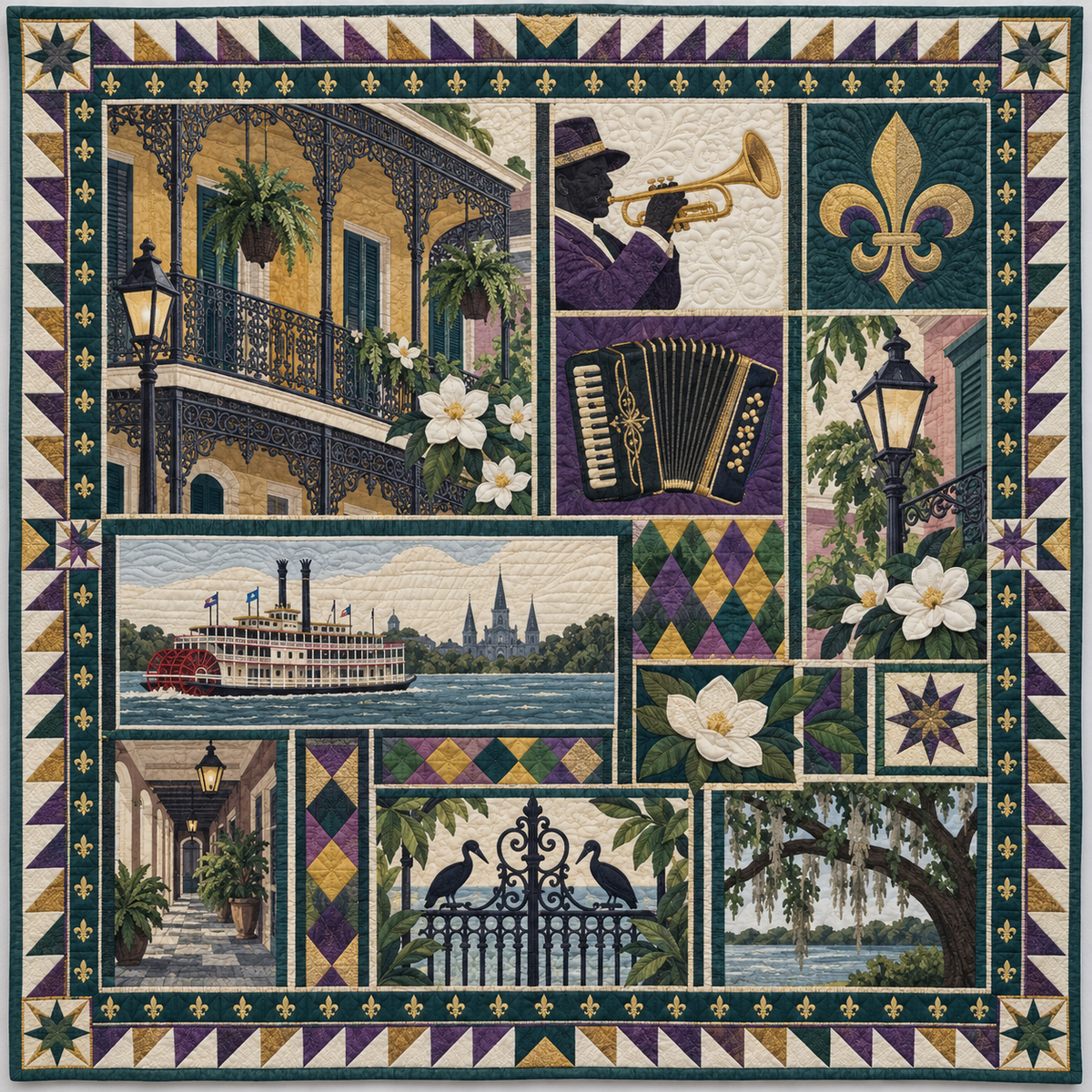Louisiana Crescent City Rhythm TD1410261054 Quilt Blanket