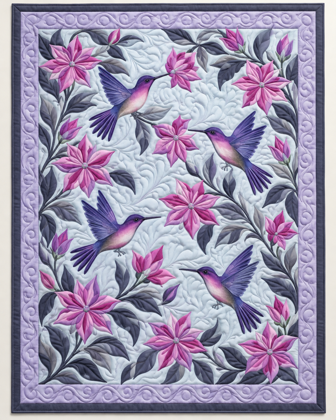 Lavender Hummingbird Garden TD101026324 Quilt Blanket