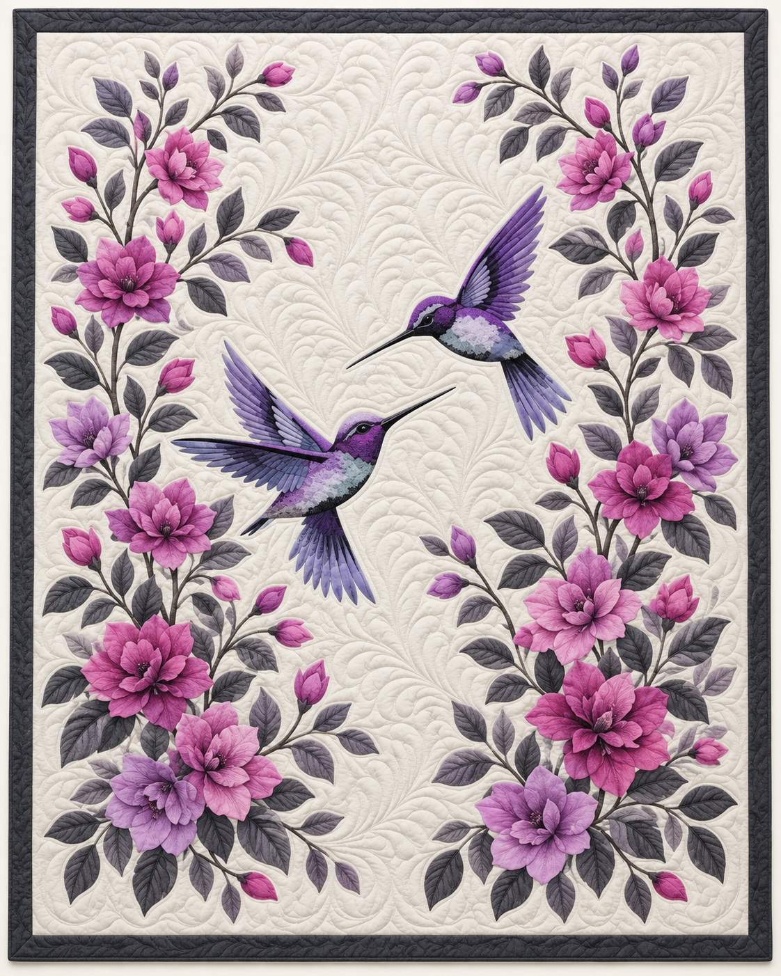 Lavender Hummingbird Pair TD101026325 Quilt Blanket
