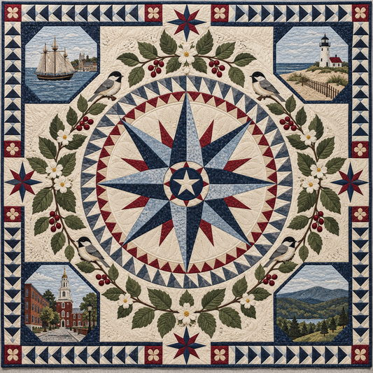 Massachusetts Radiant Compass TD181026587 Quilt Blanket