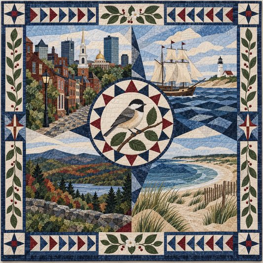 Massachusetts Mosaic Horizons TD181026589 Quilt Blanket