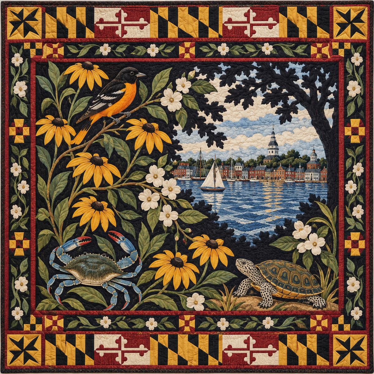 Maryland Botanical Heritage TD181026592 Quilt Blanket