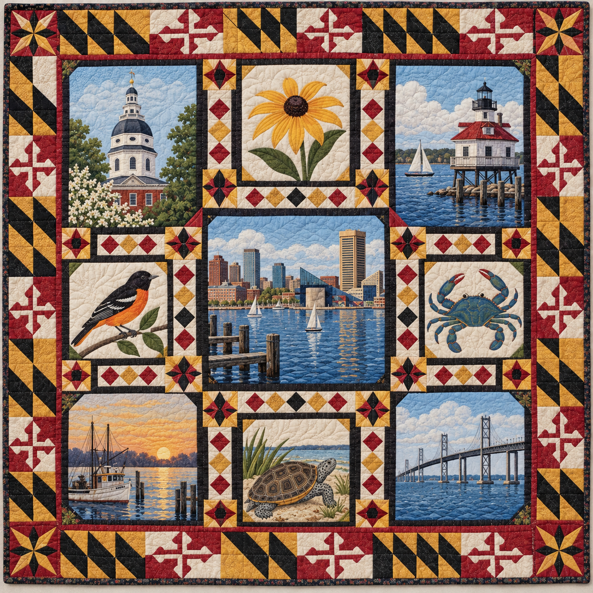 Maryland Landmark Windows TD181026593 Quilt Blanket