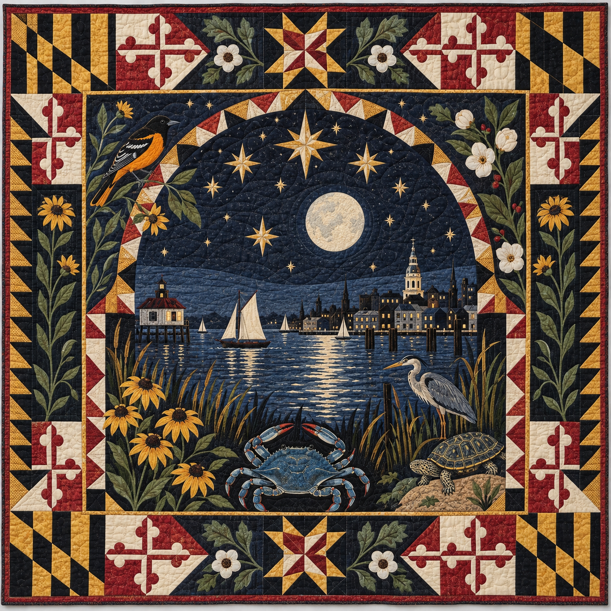 Maryland Night Garden TD181026595 Quilt Blanket