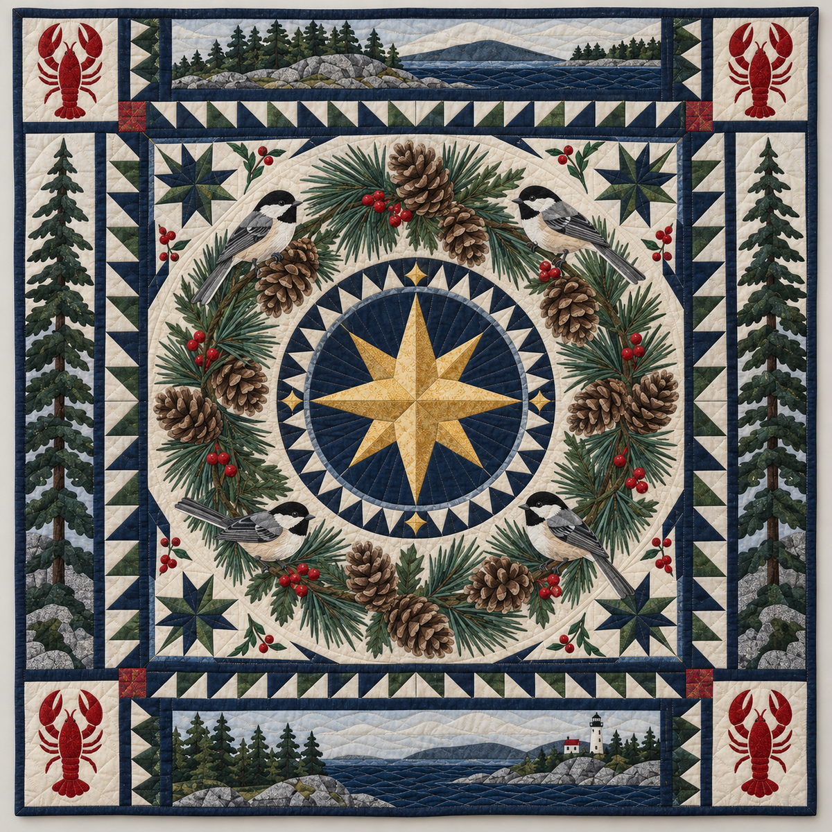 Maine Dirigo Pine Constellation TD1410261062 Quilt Blanket