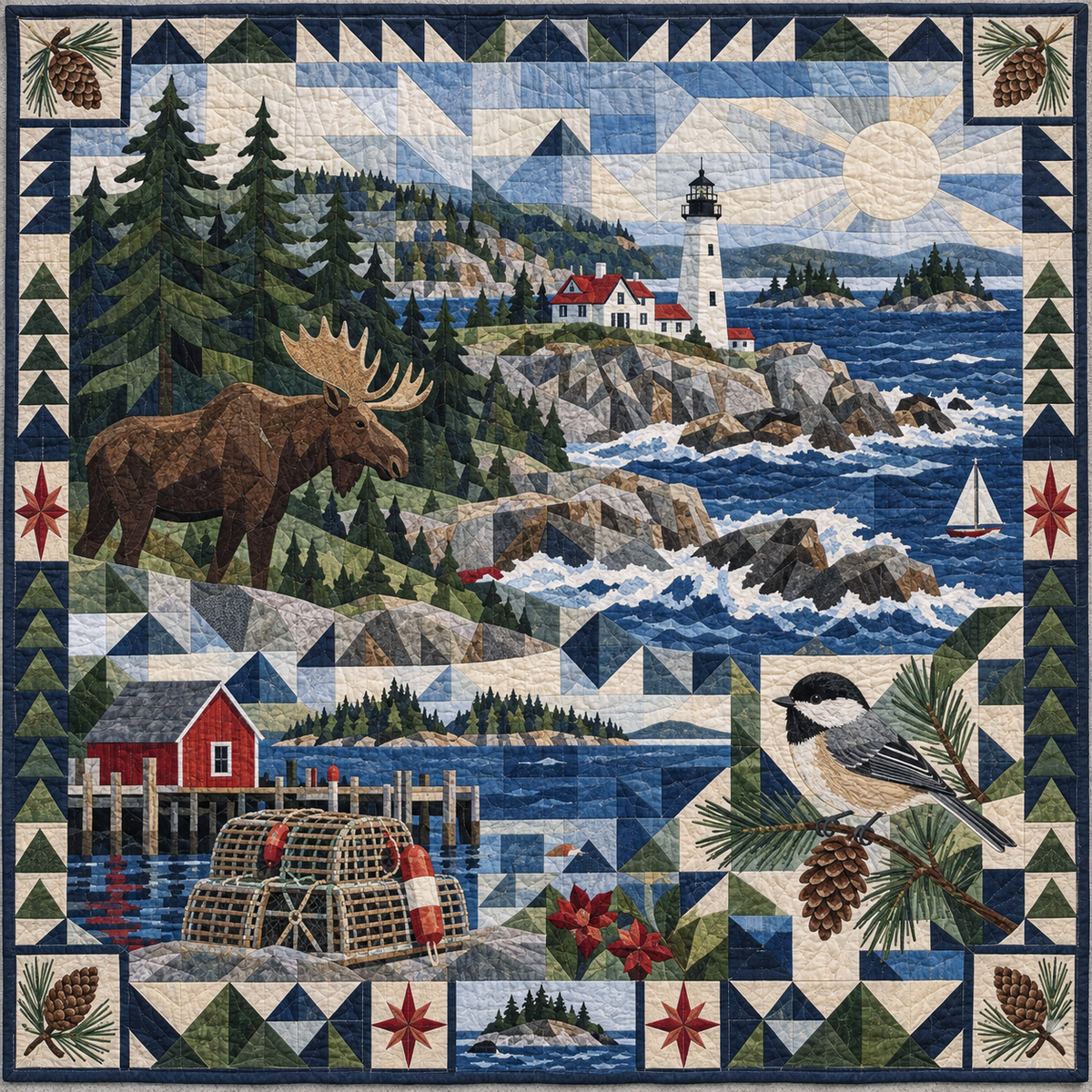 Maine Mosaic Horizons TD181026609 Quilt Blanket