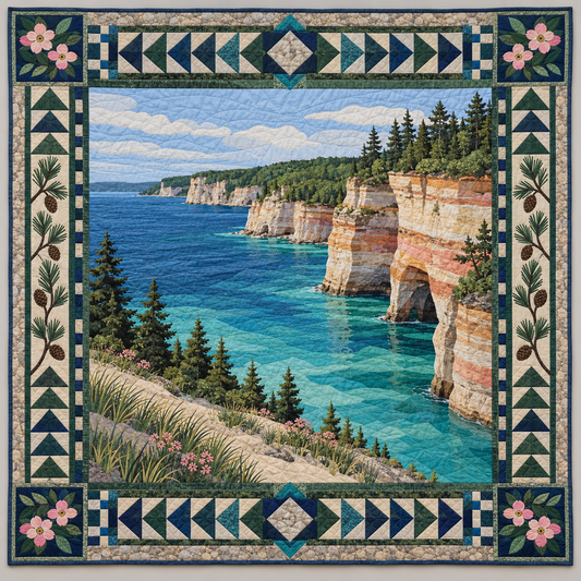 Michigan Great Lakes Sand And Stone TD1410261064 Quilt Blanket
