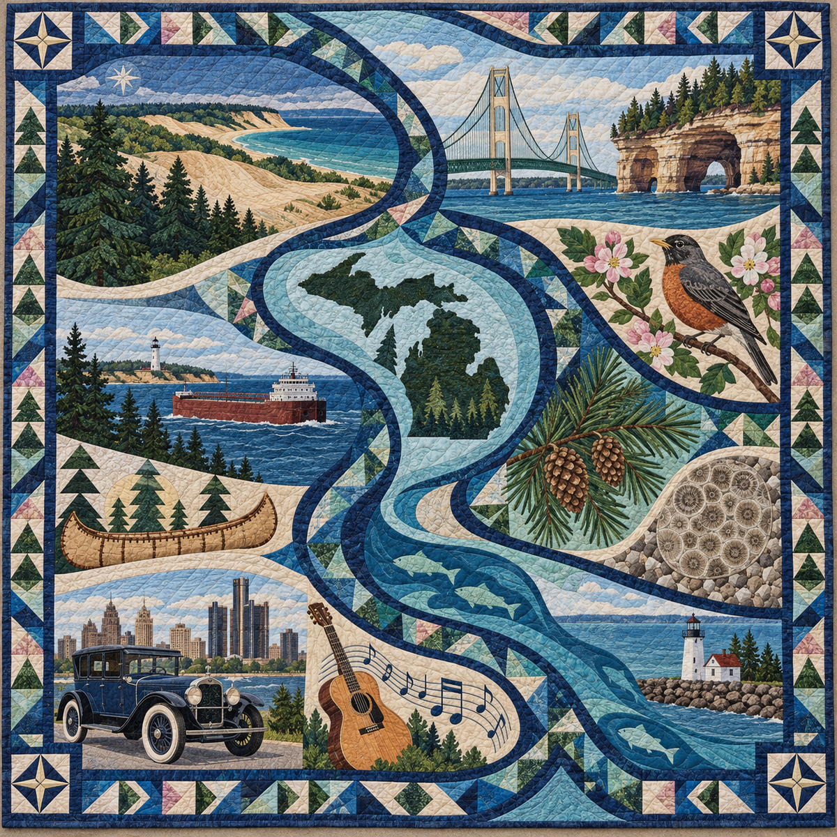 Michigan River Of Stories TD181026614 Quilt Blanket
